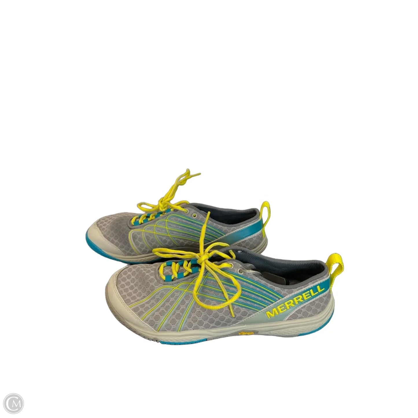 Shoes Athletic By Merrell In Grey & Yellow, Size: 9