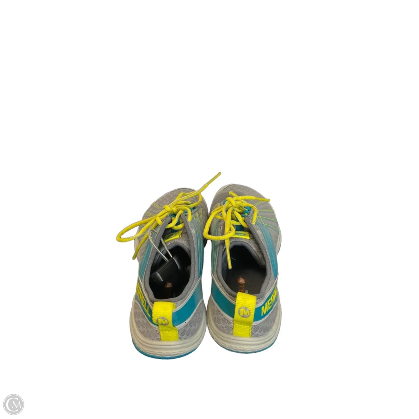 Shoes Athletic By Merrell In Grey & Yellow, Size: 9