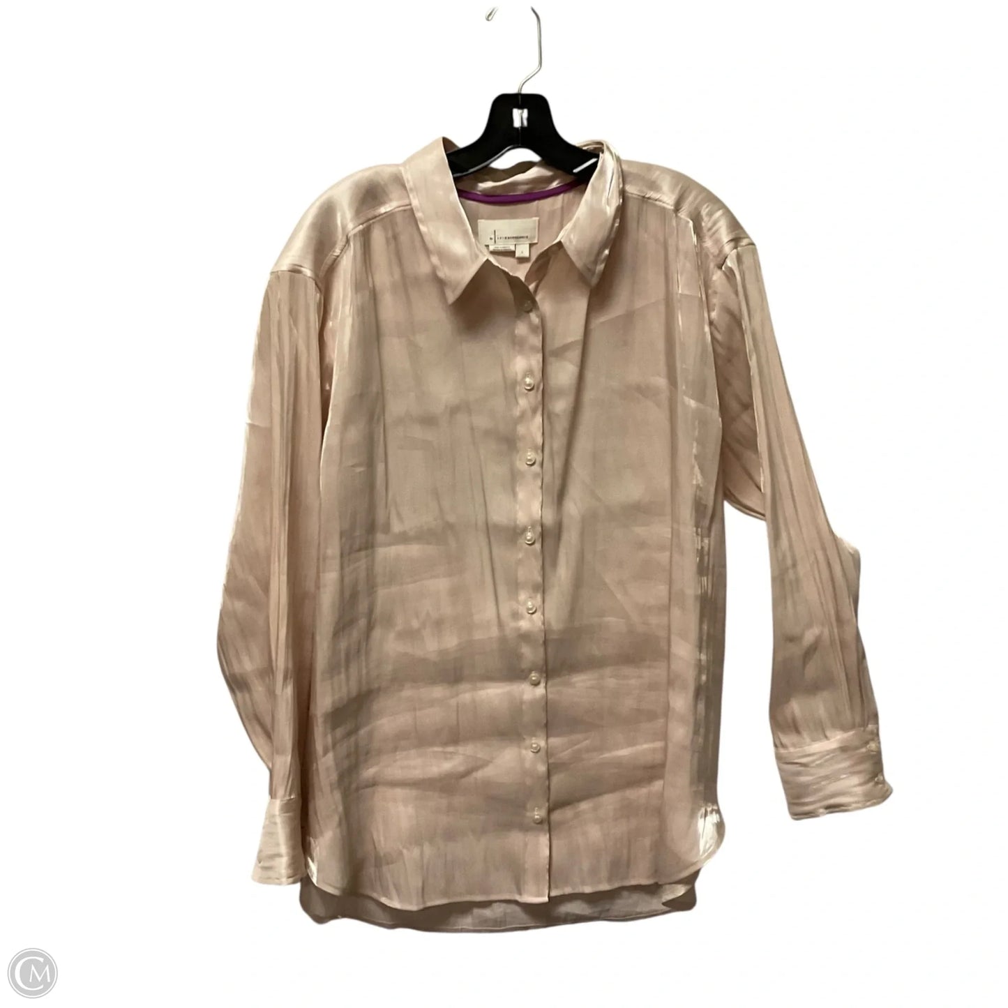 Top Long Sleeve By Anthropologie In Gold, Size: L