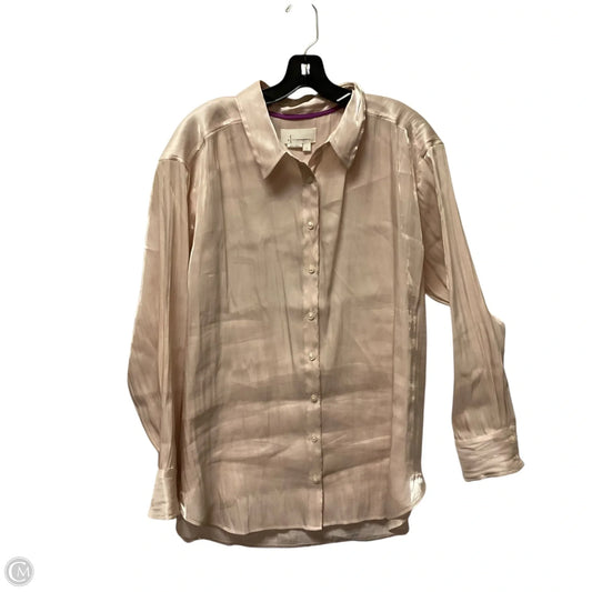 Top Long Sleeve By Anthropologie In Gold, Size: L