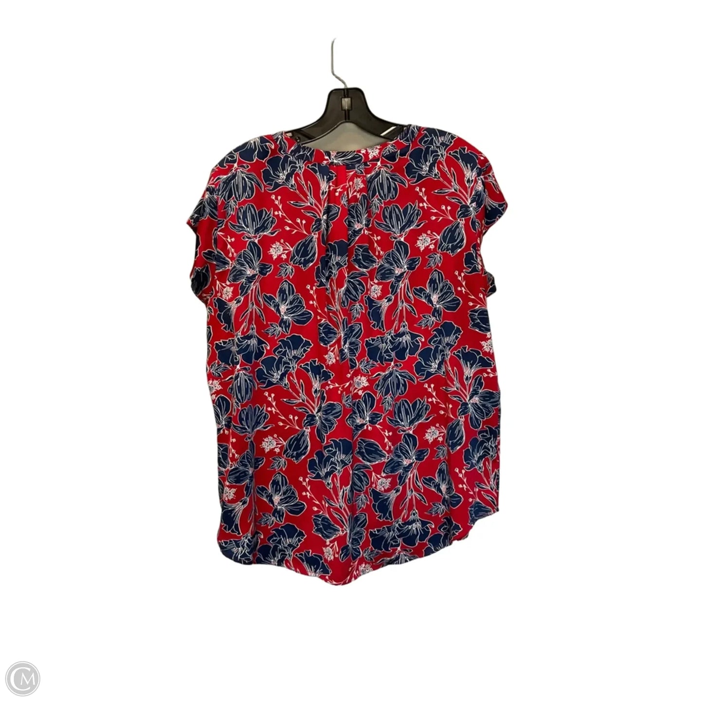 Top Short Sleeve By Liz Claiborne In Red, Size: L