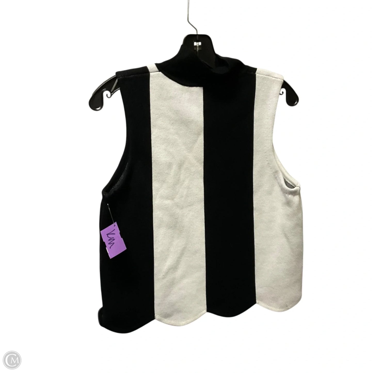 Top Sleeveless By Maeve In Black & White, Size: M