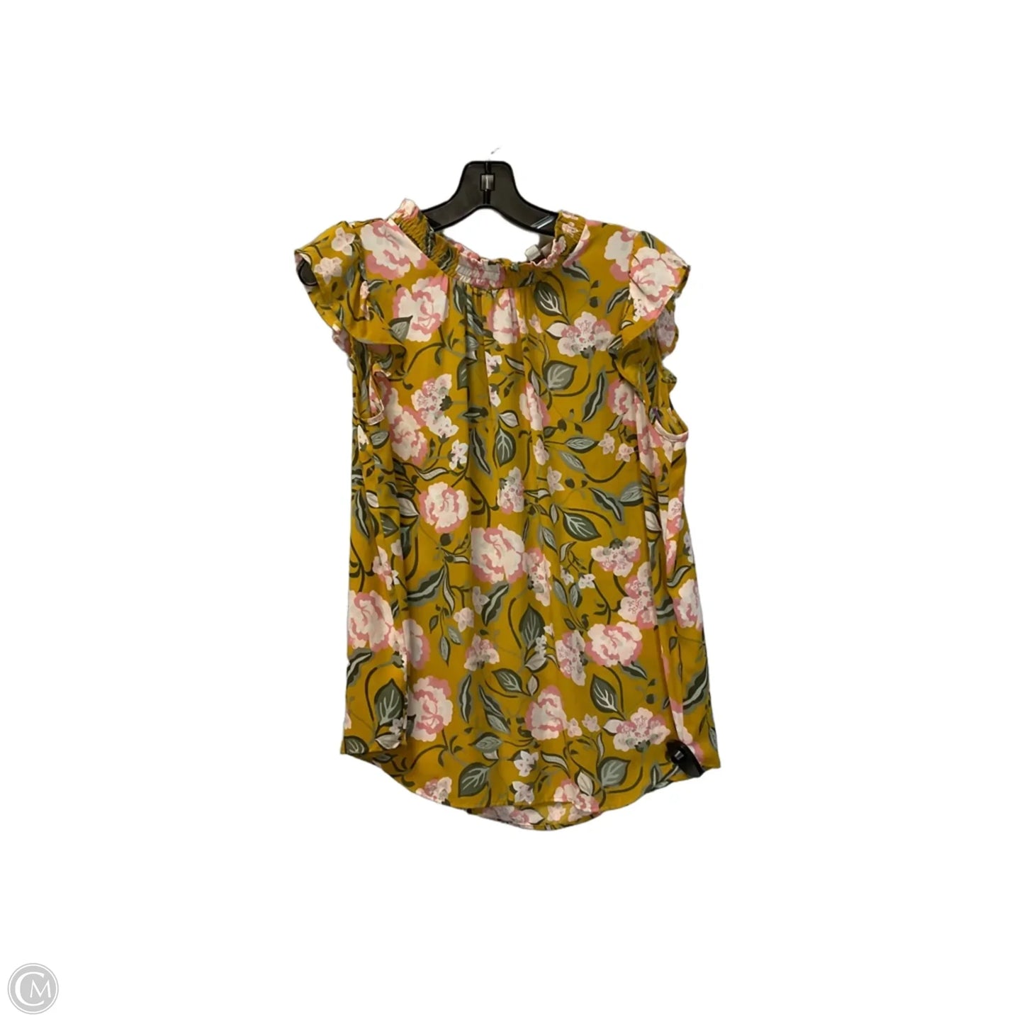 Top Short Sleeve By Loft In Yellow, Size: M