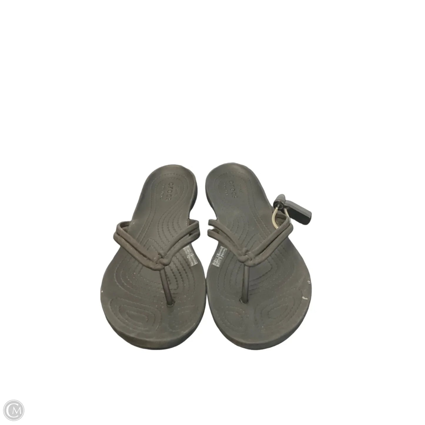 Sandals Flip Flops By Crocs In Black, Size: 8