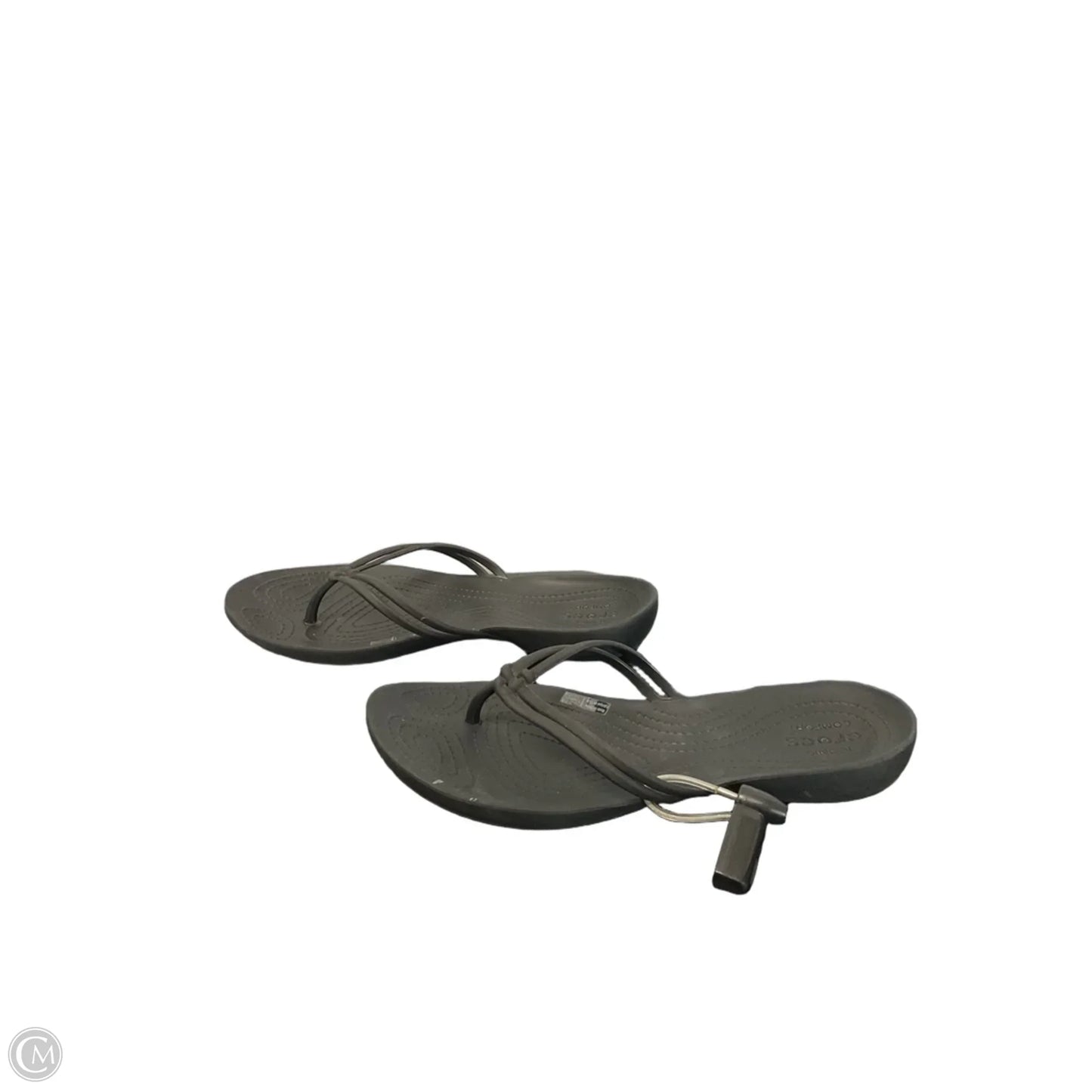 Sandals Flip Flops By Crocs In Black, Size: 8