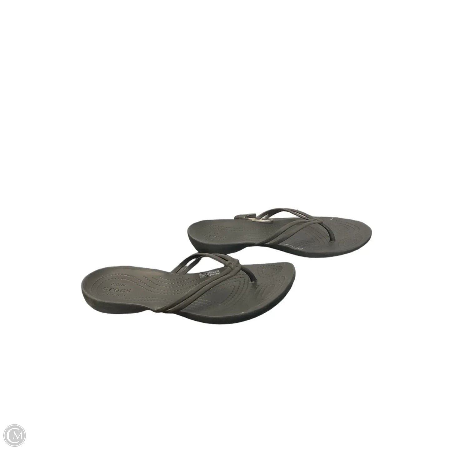 Sandals Flip Flops By Crocs In Black, Size: 8