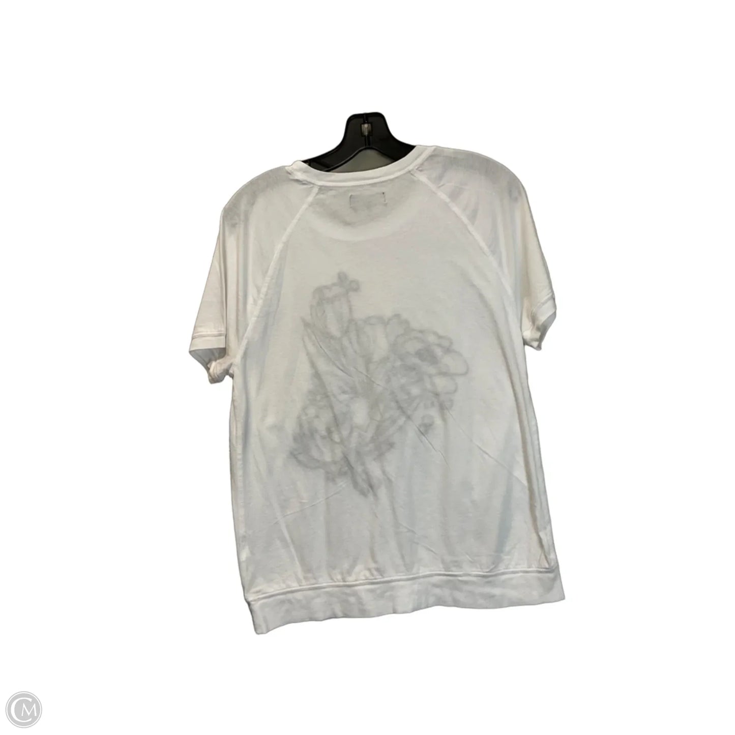 Top Short Sleeve By Donna Karan In White, Size: M