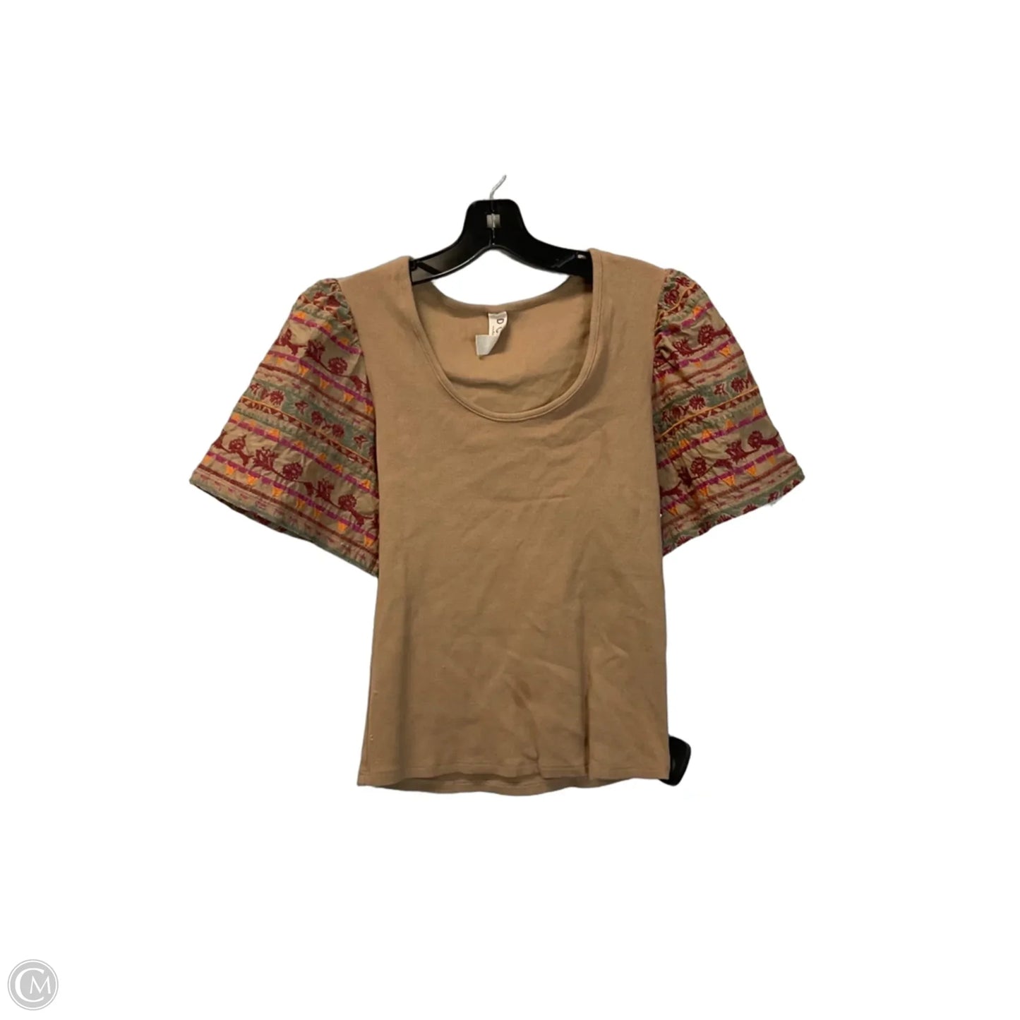 Top Short Sleeve By Dolan Left Coast In Brown & Red, Size: M