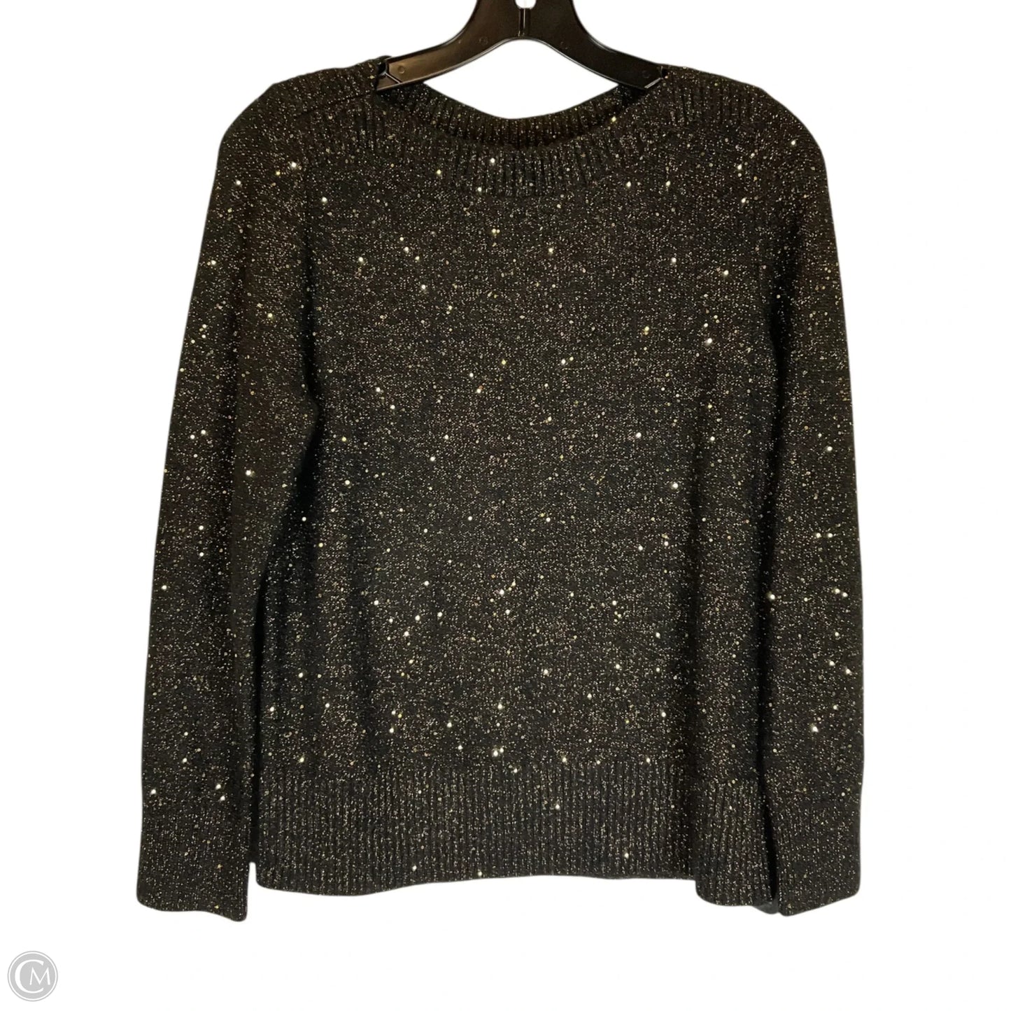 Top Long Sleeve By Loft In Black & Gold, Size: S