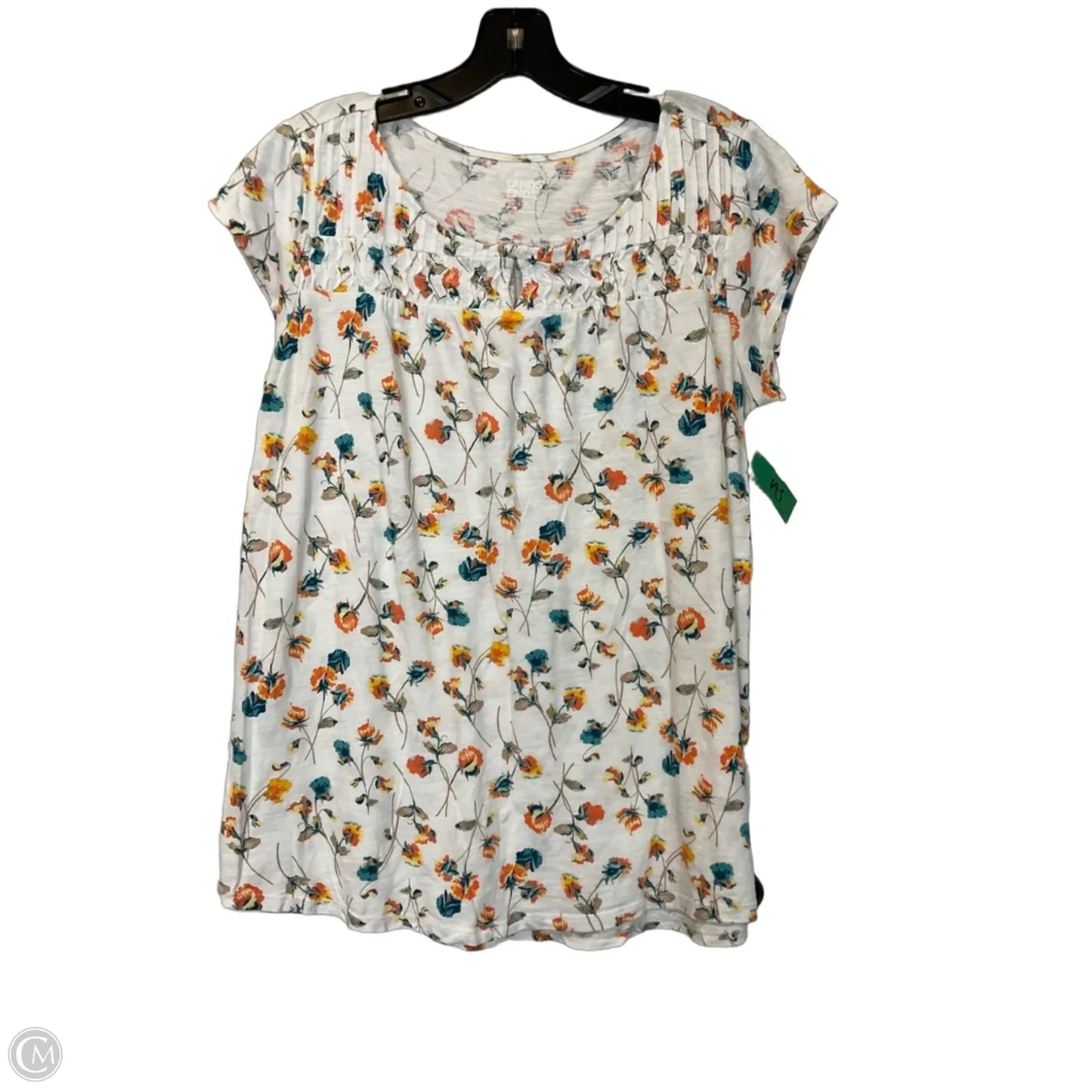 Top Short Sleeve By Lands End In White, Size: M