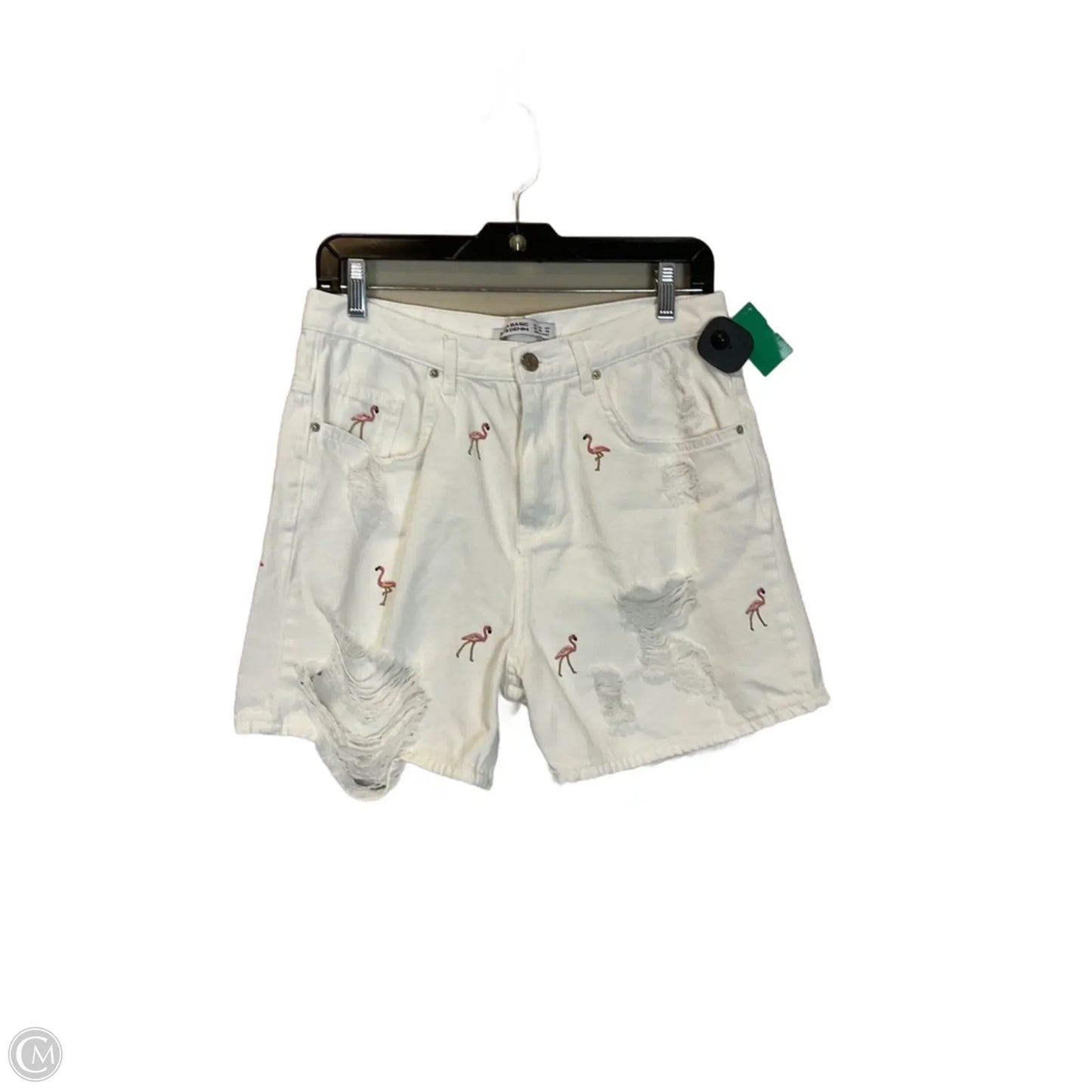 Shorts By Zara Basic In White Denim, Size: 10
