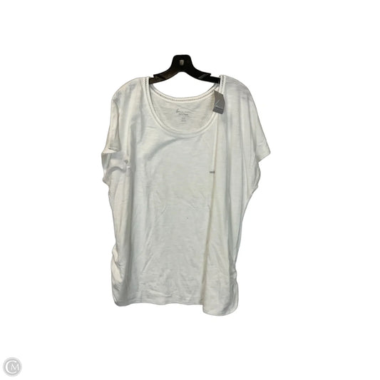 Top Short Sleeve By Lane Bryant In White, Size: 18