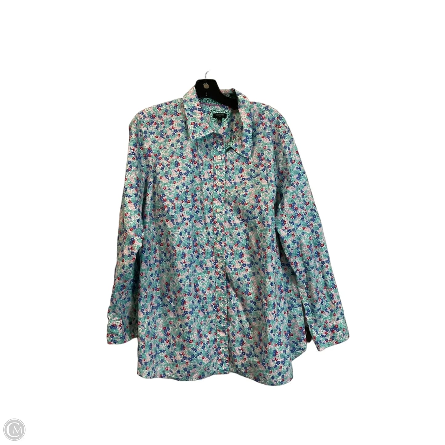 Top Long Sleeve By Talbots In Green, Size: 2x