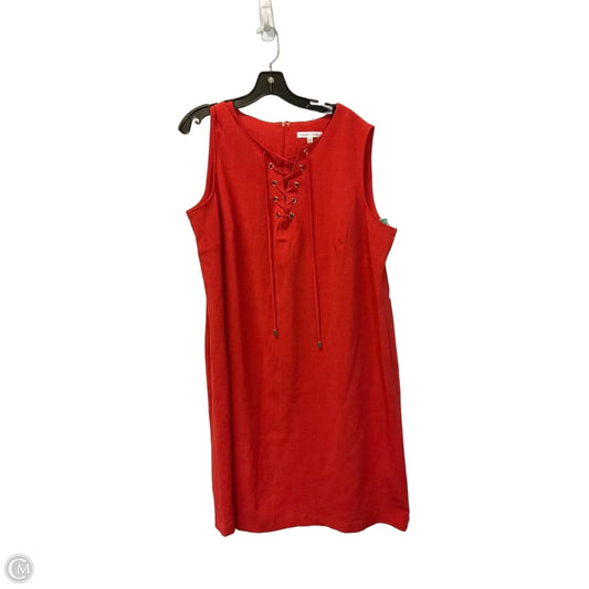 Dress Casual Midi By Sandra Darren In Orange, Size: 1x