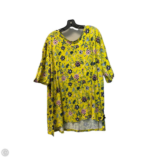 Top Short Sleeve By Woman Within In Yellow, Size: 3x