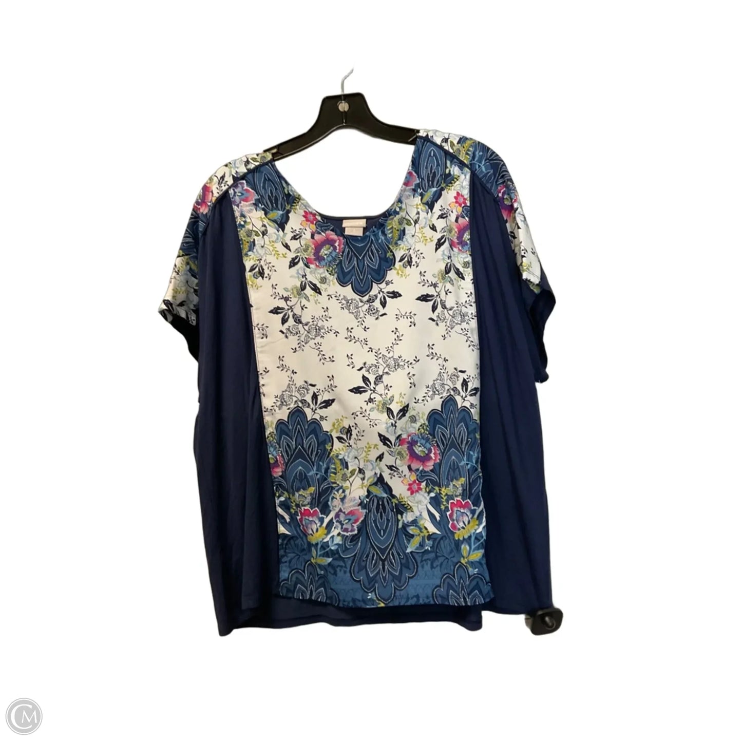 Top Short Sleeve By Chicos In Blue, Size: Xl