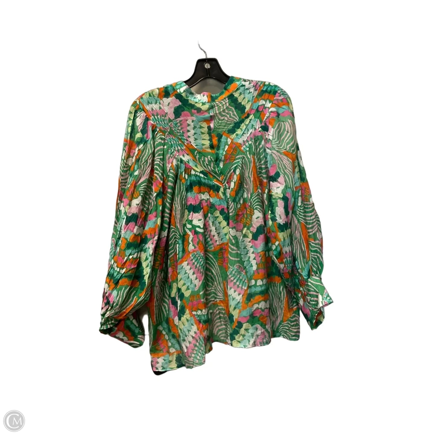 Top Long Sleeve By Ee Some In Green, Size: L