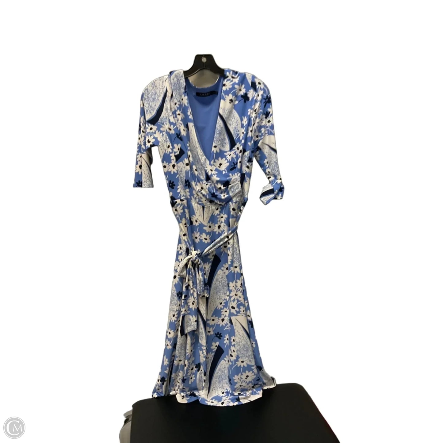 Dress Casual Midi By Lauren By Ralph Lauren In Blue, Size: L
