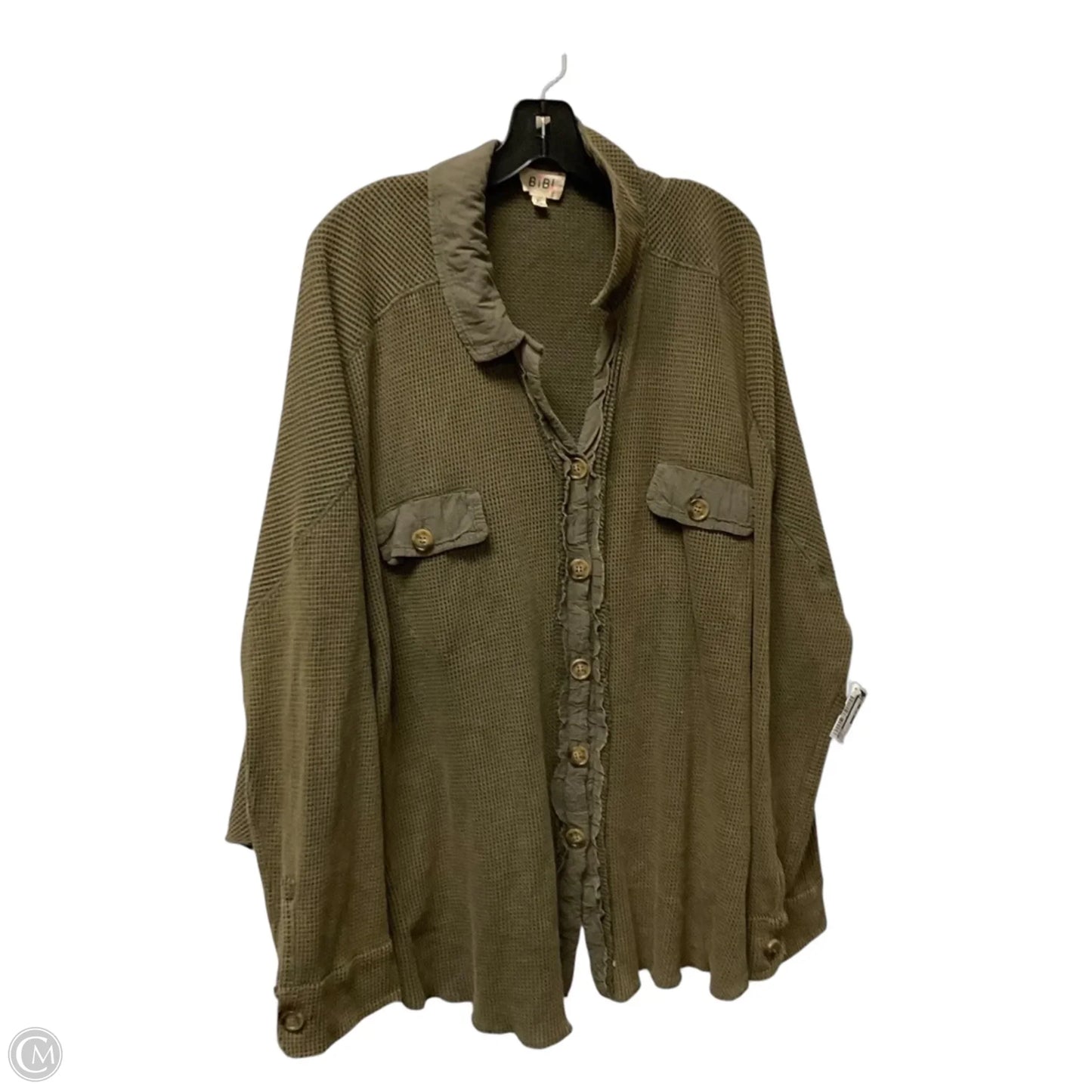 Top Long Sleeve By Bibi In Green, Size: Xl