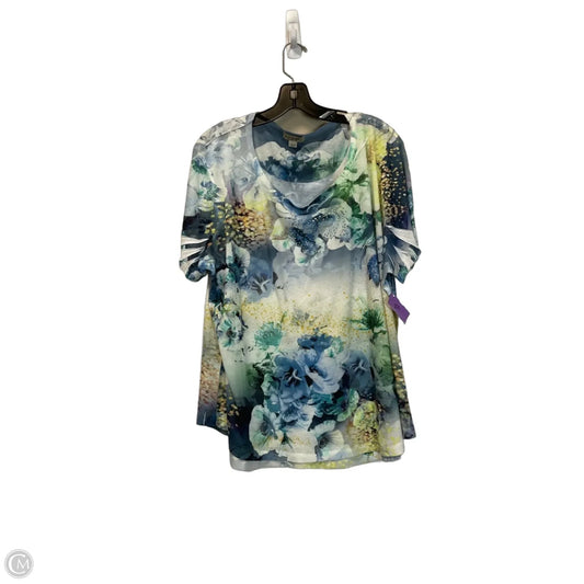 Top Short Sleeve By Live And Let Live In Floral Print, Size: 3x