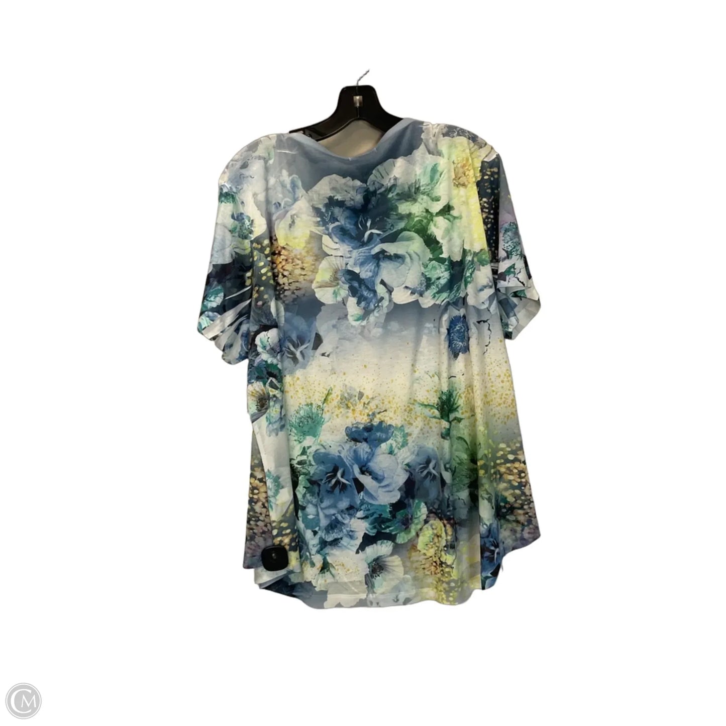 Top Short Sleeve By Live And Let Live In Floral Print, Size: 3x
