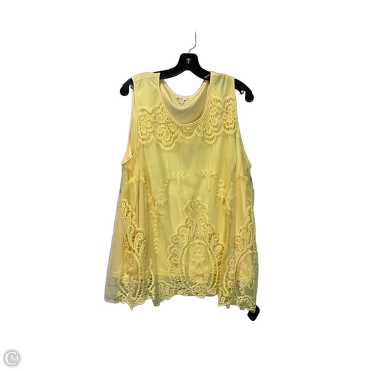 Top Sleeveless By Cato In Yellow, Size: 18