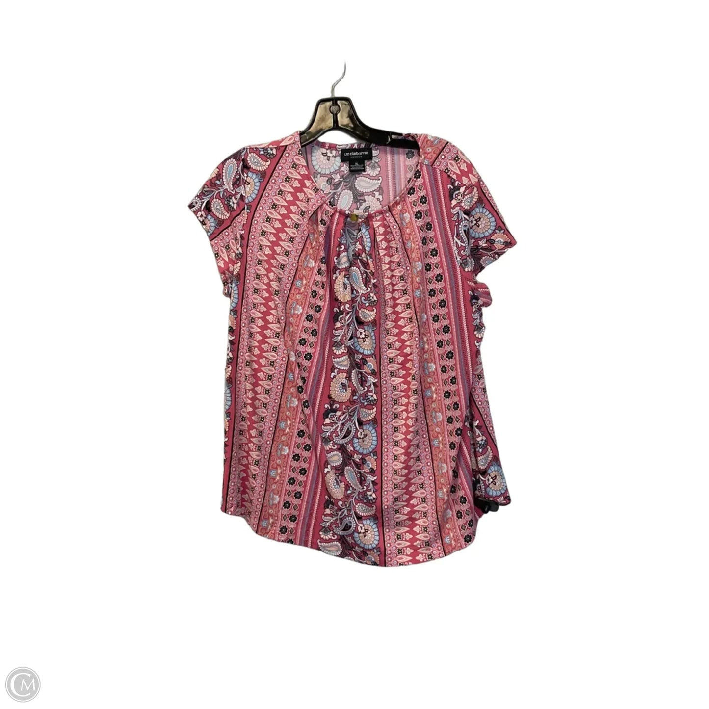 Top Short Sleeve By Liz Claiborne In Pink, Size: Xl
