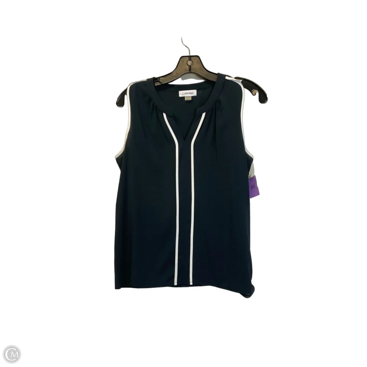 Top Sleeveless By Calvin Klein In Black, Size: S