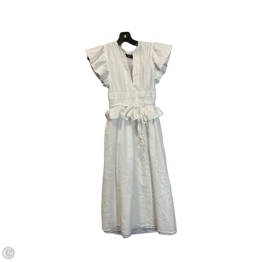 Dress Casual Midi By Clothes Mentor In White, Size: Xs