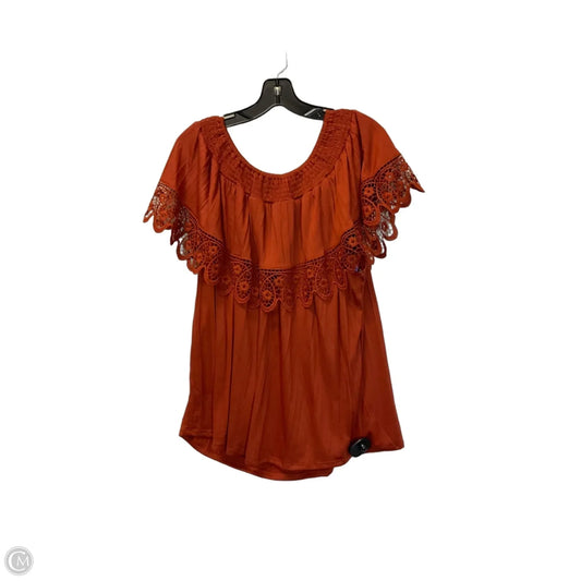 Top Sleeveless By Madison In Orange, Size: 1x