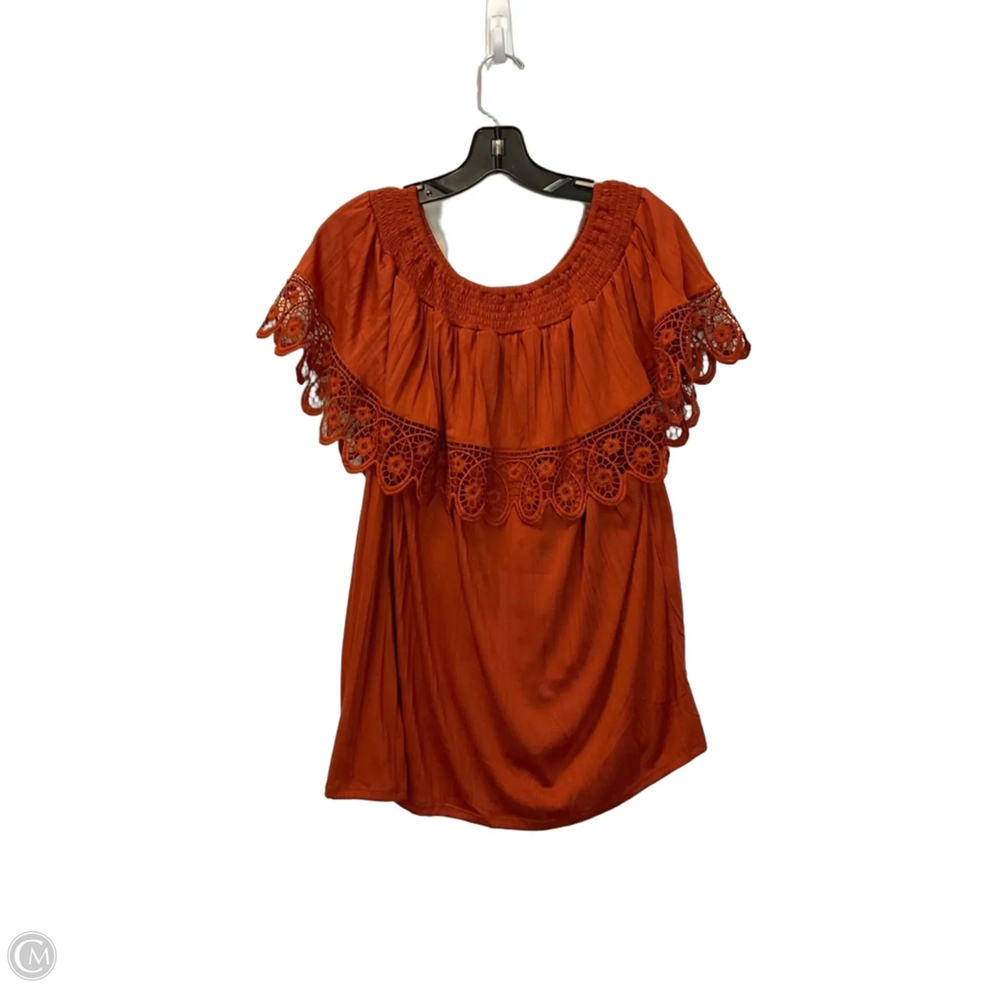 Top Sleeveless By Madison In Orange, Size: 1x