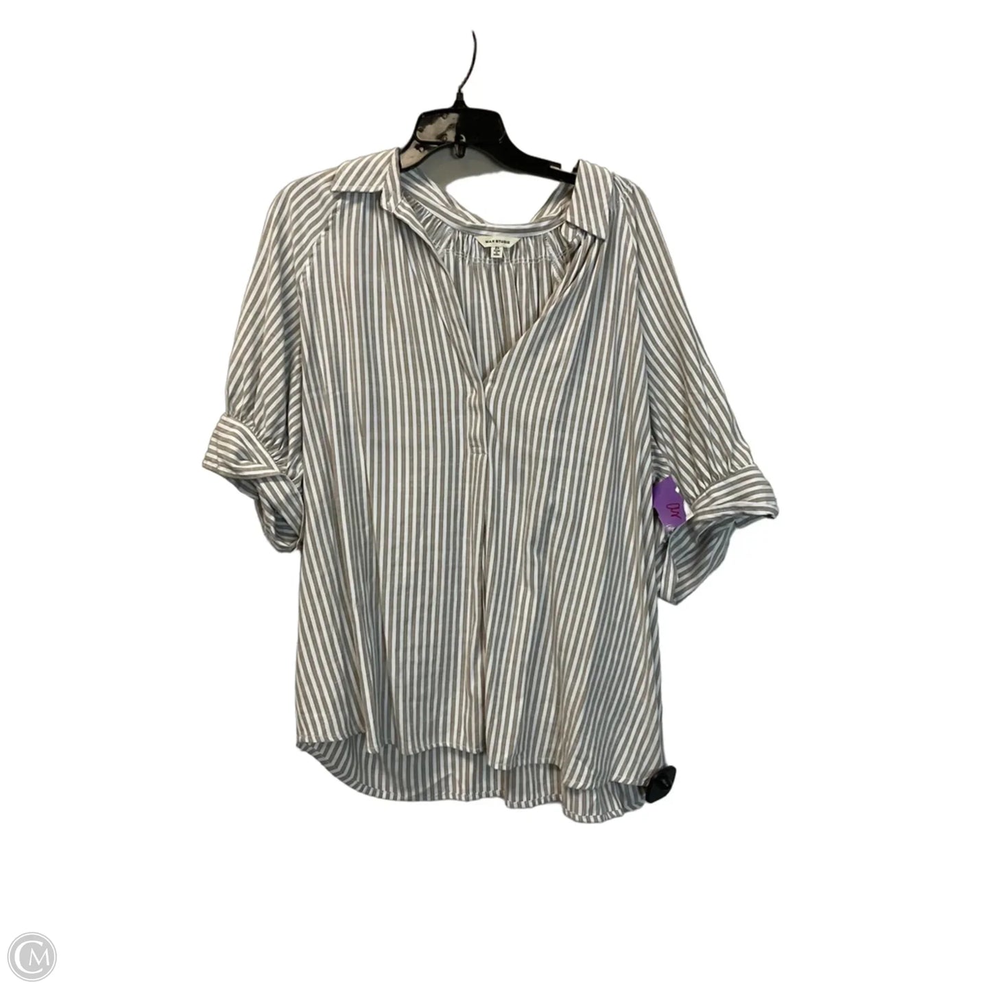 Top Short Sleeve By Max Studio In Striped Pattern, Size: 2x