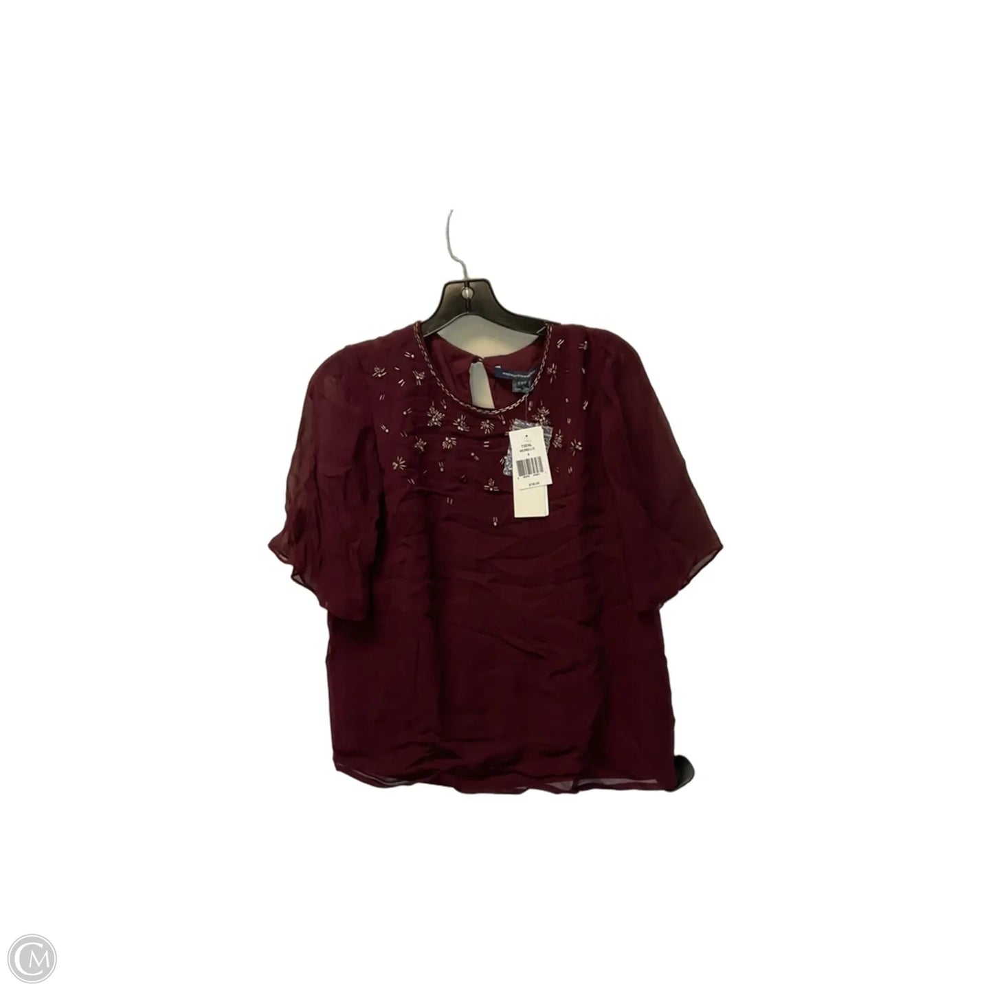 Top Short Sleeve By French Connection In Maroon, Size: 4