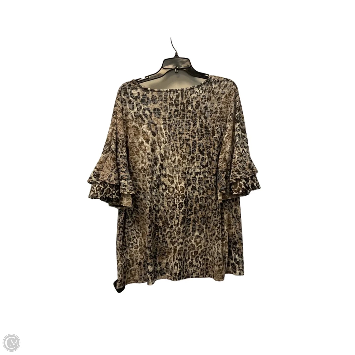 Top Short Sleeve By Cato In Animal Print, Size: 14