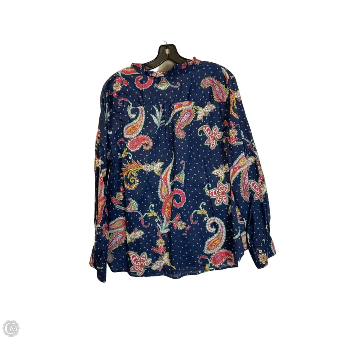 Top Long Sleeve By Talbots In Paisley Print, Size: Xl