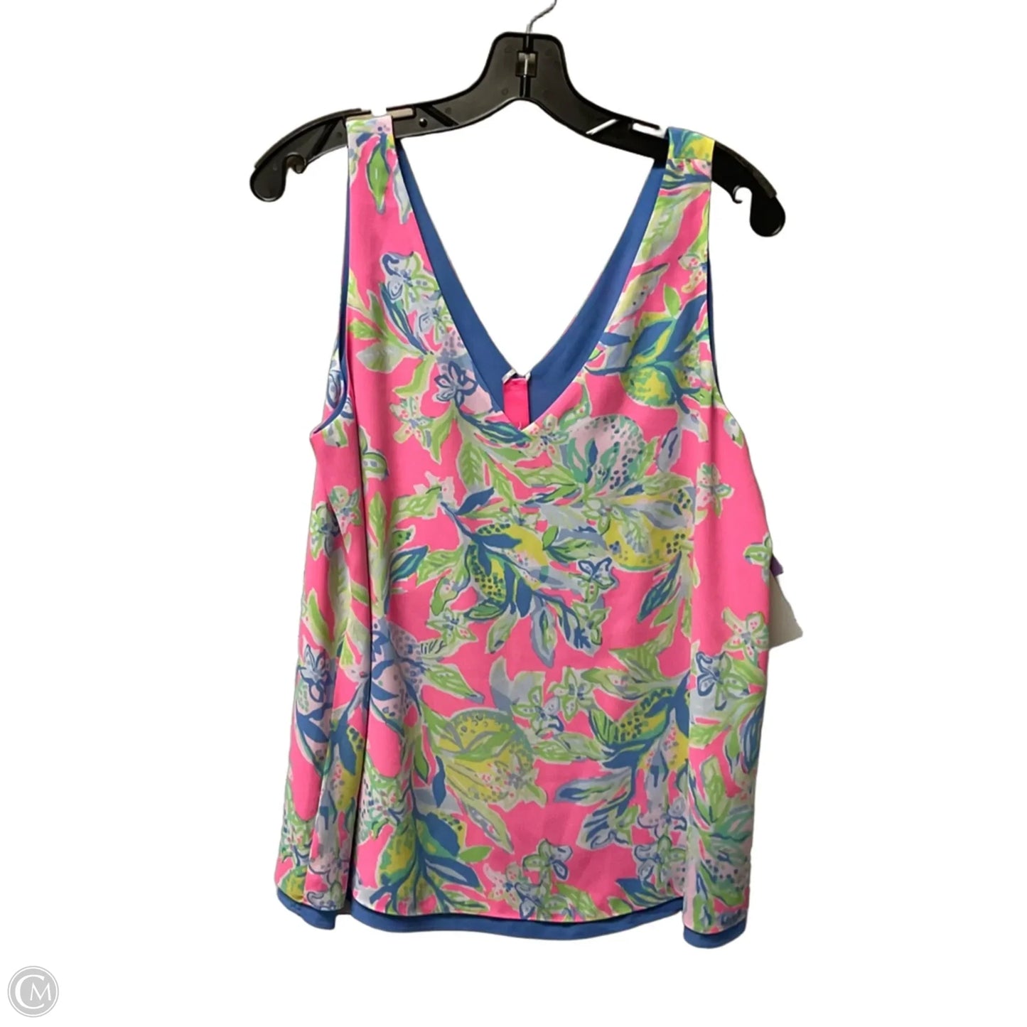 Top Sleeveless Designer By Lilly Pulitzer In Blue & Pink, Size: L