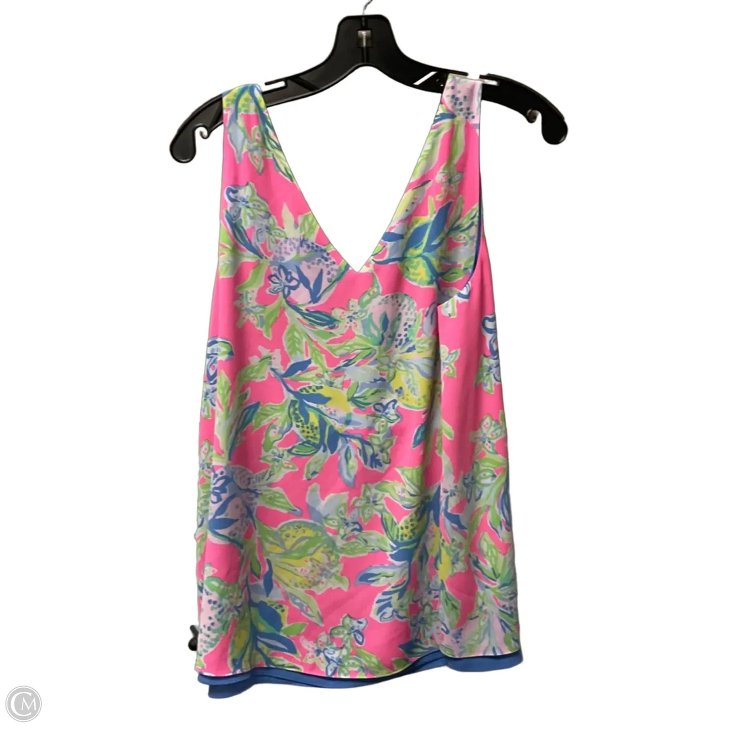 Top Sleeveless Designer By Lilly Pulitzer In Blue & Pink, Size: L