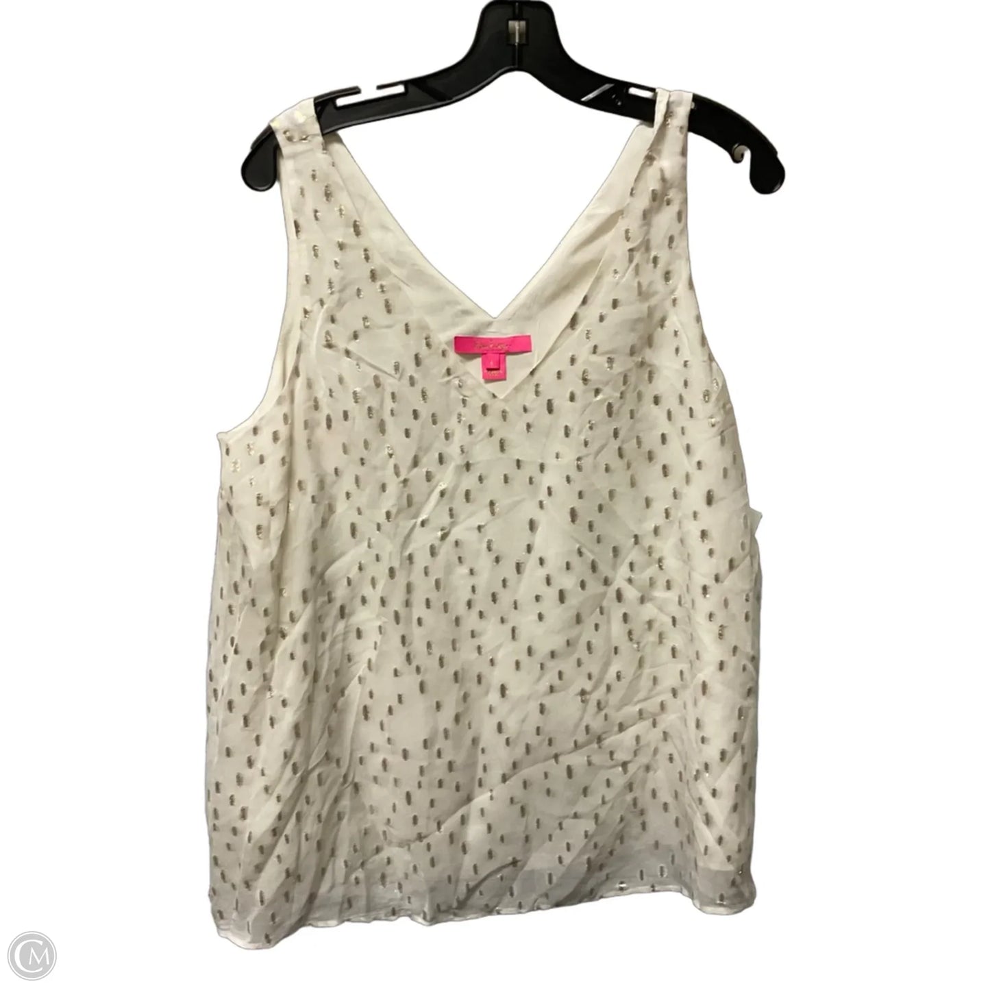 Top Sleeveless Designer By Lilly Pulitzer In Cream, Size: L