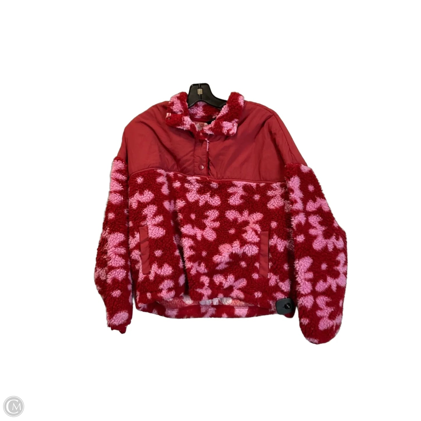 Jacket Faux Fur & Sherpa By Pacsun In Pink & Red, Size: S
