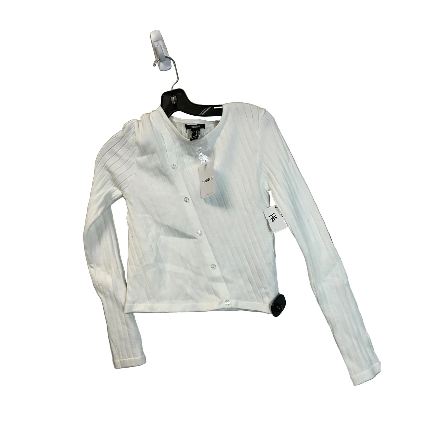 Top Long Sleeve By Forever 21 In White, Size: M