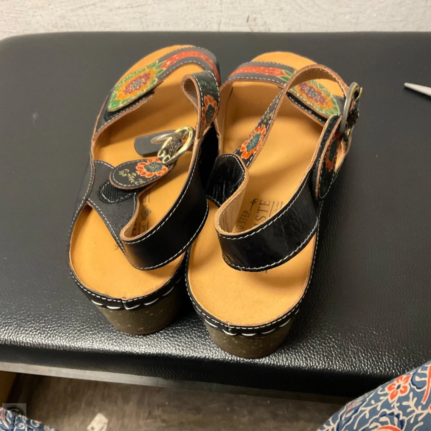 Sandals Heels Wedge By Spring Step In Black, Size: 10