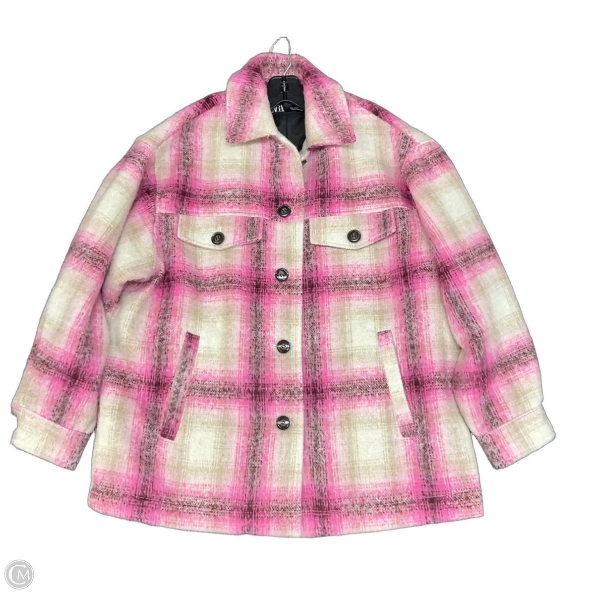 Jacket Fleece By Zara In Pink, Size: L