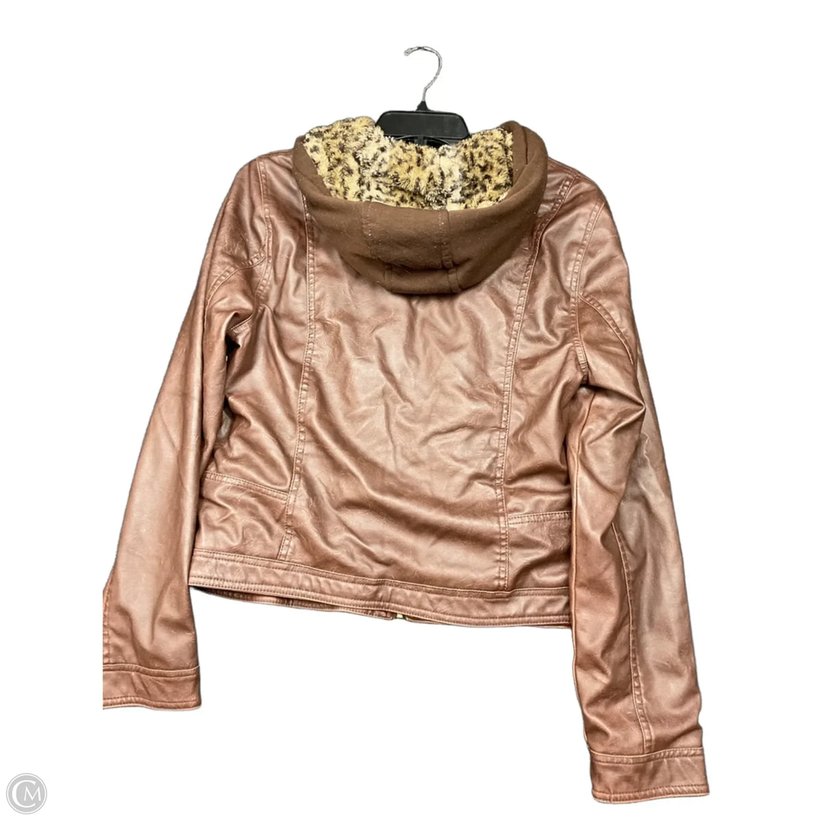Jacket Leather By Clothes Mentor In Brown, Size: L