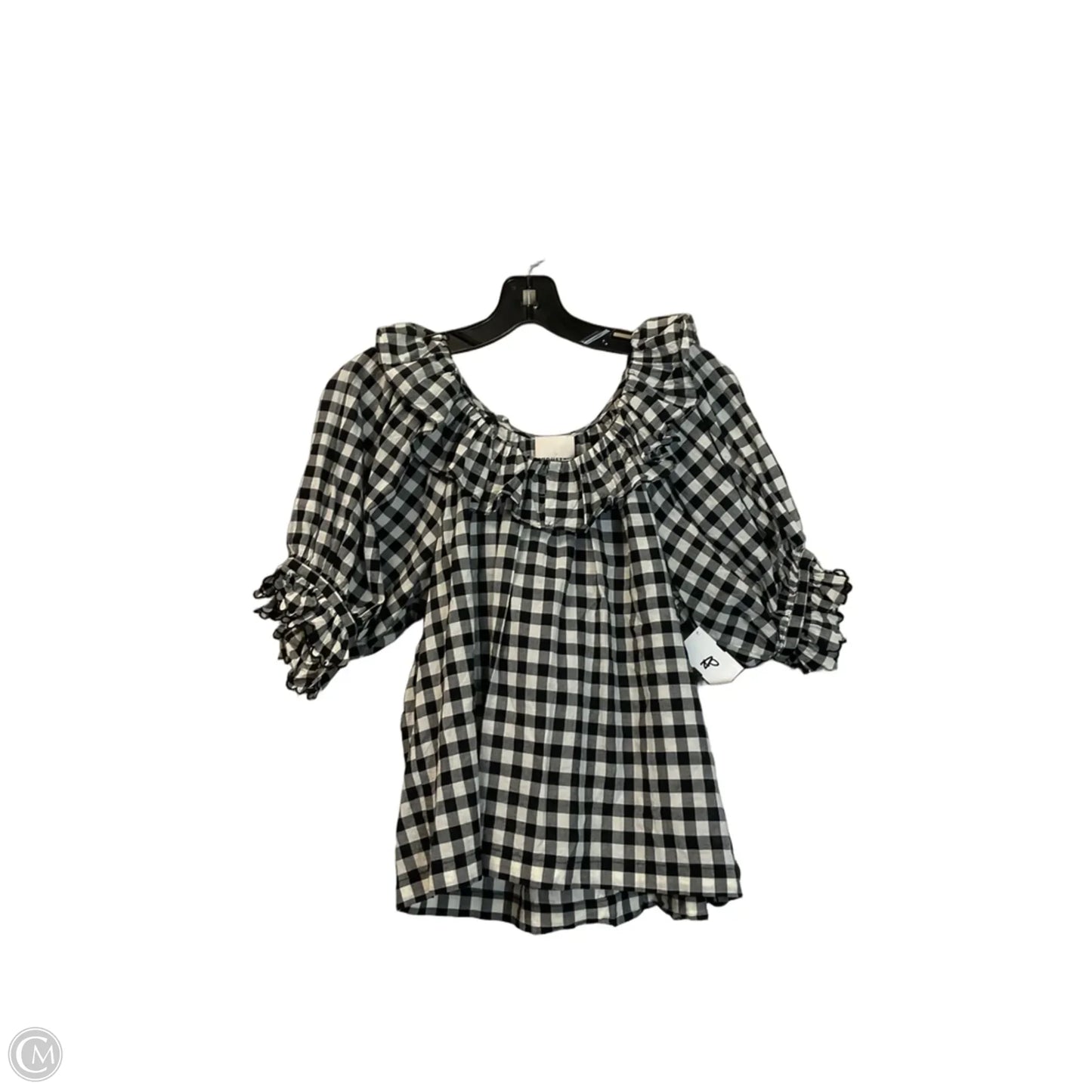 Top Short Sleeve By Industry In Plaid Pattern, Size: S