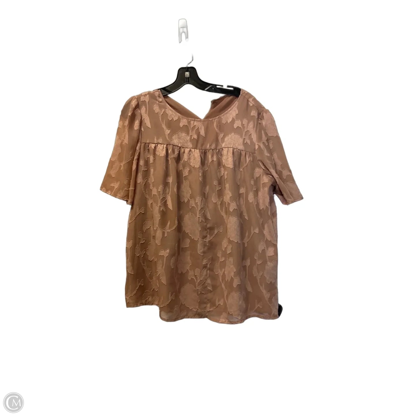 Top Short Sleeve By Clothes Mentor In Tan, Size: L