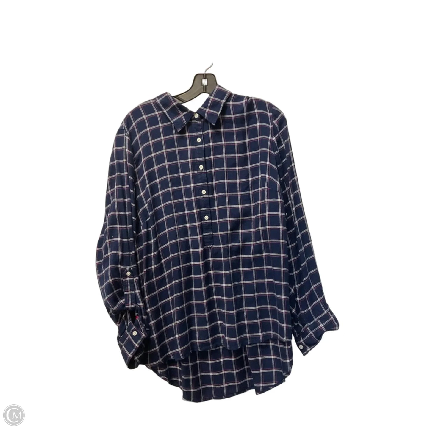 Top Long Sleeve Basic By Crown And Ivy In Blue, Size: 2x