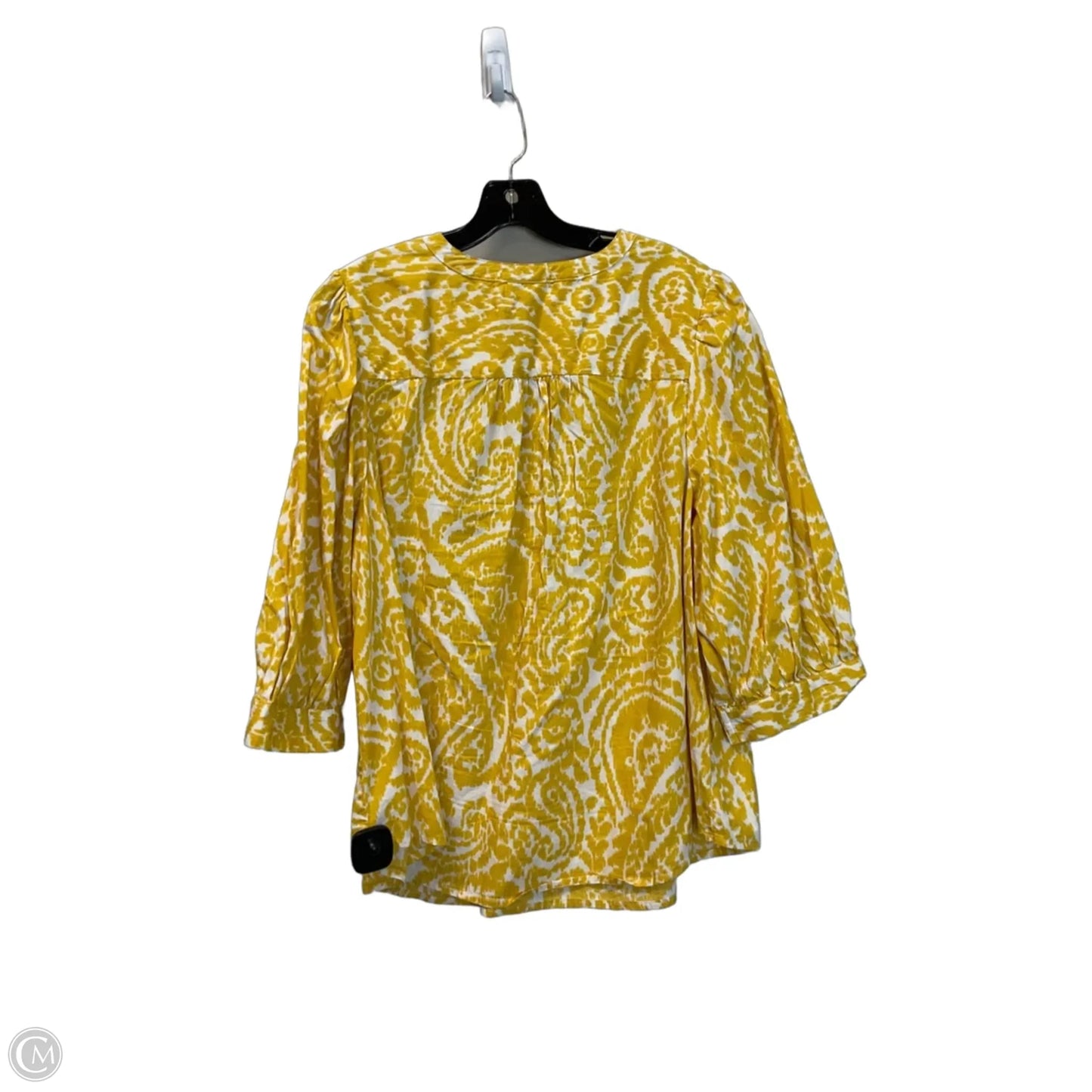 Top 3/4 Sleeve By St Johns Bay In Yellow, Size: 0x