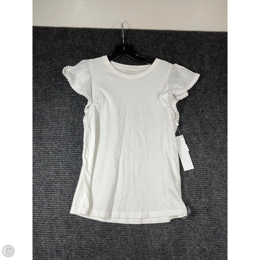 Top Short Sleeve Designer By Kate Spade In White, Size: S