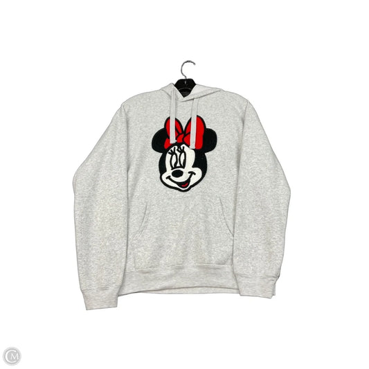 Sweatshirt Hoodie By Disney In Grey, Size: L