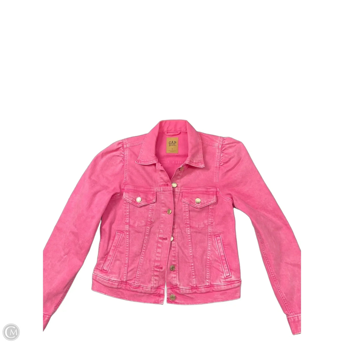 Jacket Denim By Gap In Pink Denim, Size: S